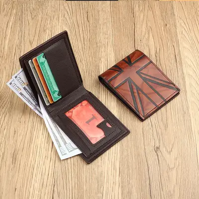Men's Short Wallet with Embossed Mi Pattern, Large Capacity - 5