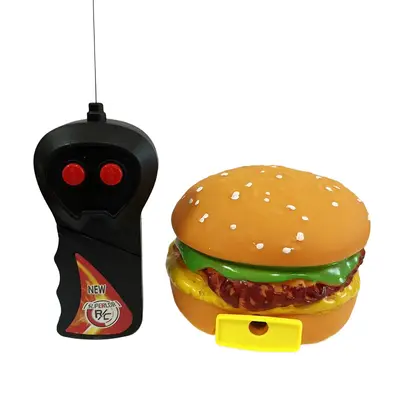 Pet Toy Creative Vinyl Remote Control Burger Simulation Electric Burger Pet Interactive Toy Children's Birthday Gift