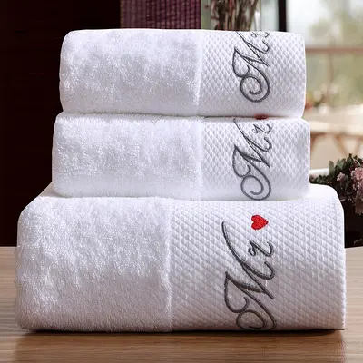 Hotel towel pure cotton extra absorbent white bath towel - 11