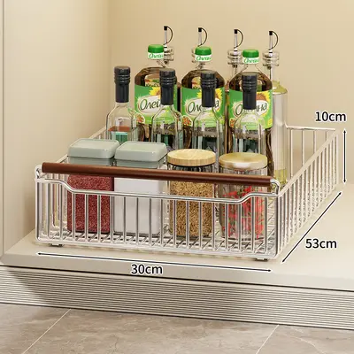 Pull-out storage basket under kitchen sink, layered vegetable rack - 8