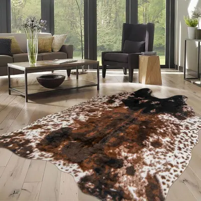 Teppich mit Tierfell-Optik aus Kunstleder, schmutzabweisend, Schlafzimmer - 12
