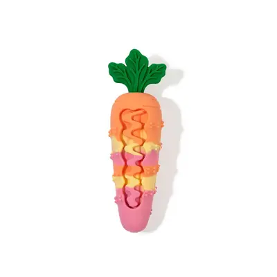 Silicone Squeaker Dog Toy, Carrot Shape, Bite-Resistant - 7