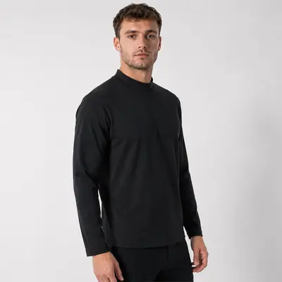 Long Sleeve Half-Zip Men's Stand Collar Top