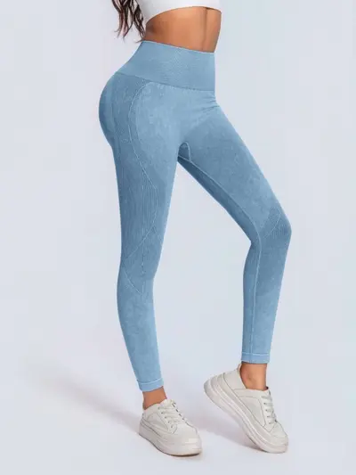 Nahtlose Yoga-Leggings, schnelltrocknend, Push-up, Buchstabendruck