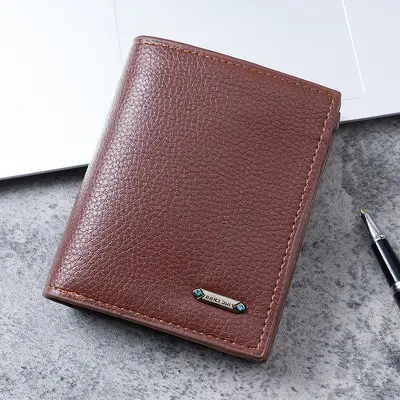 Schlichte Herren-Kurzbrieftasche mit Münzfach und Kartenfächern - 8