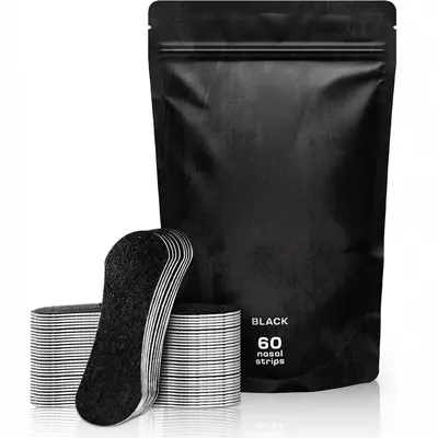 Adult Black Ventilated Nasal Strips, Strong Adhesive, Anti-Snoring