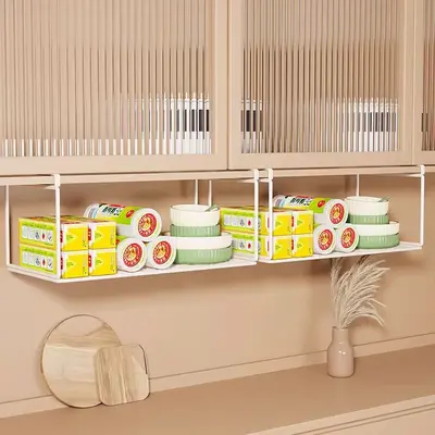 Kitchen wall-mounted storage rack, multi-function cabinet shelf system - 12