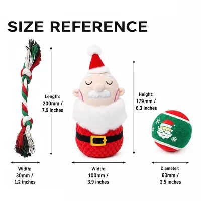 Cross-border New Arrival Christmas Pet Dog Toy Set, Squeaky Interactive Chew Ball Dog Toys, Best-Selling Wholesale