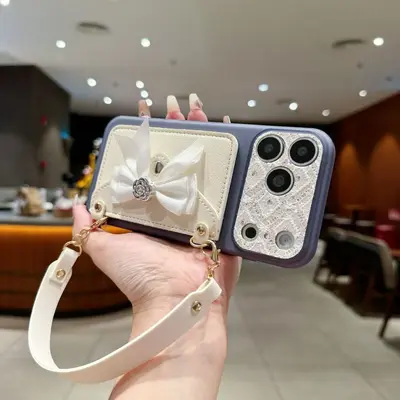 iPhone 18/17 Pro Max case, butterfly bow wallet style