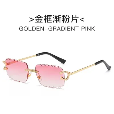 Rhinestone-Trimmed Patterned Sunglasses - 9