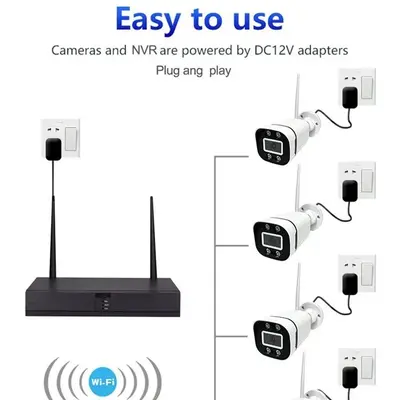Kablosuz WiFi gözetleme seti, tam renkli HD, gece görüşü, iki yönlü ses - 5