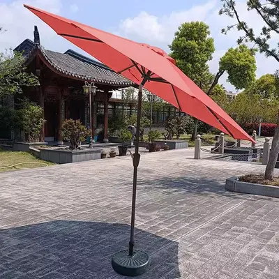 2M Tilting Outdoor Garden Umbrella with Center Pole, Sun and Rain Protection - 11