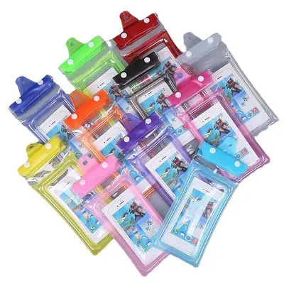 Waterproof phone bag with touchscreen, 3-layer zipper, for swimming