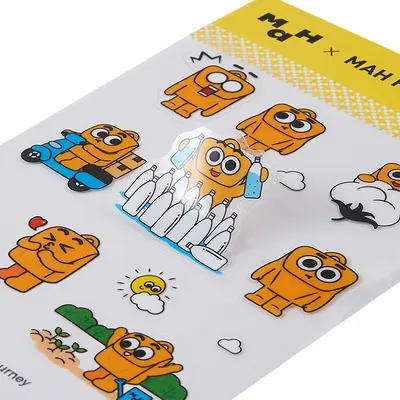 Doppelt transparente PET-Cartoon-Aufkleber, Stanzform DIY