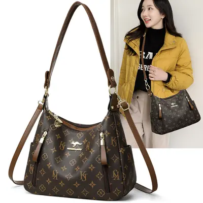 Women's Printed Crossbody Bag, Retro Style - 4