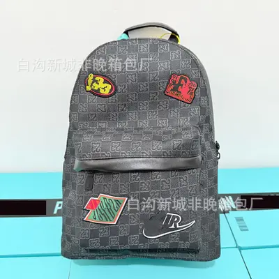 Double-Layer Checkered Large-Capacity Backpack - 9
