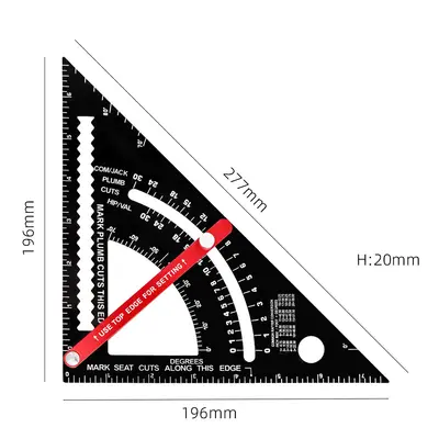 Aluminum Alloy Woodworking Right Angle Square 7 Inch, 90 Degree, Imperial/Metric - 13