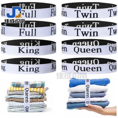 Grenzüberschreitend meistverkaufte schwarz-weiße Jacquard-Aufbewahrungshaken Organizer-Aufbewahrungspaket Betttuch Bettdecke elastisches Band - 2