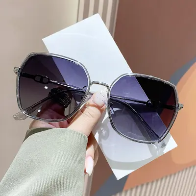 Damen-Sonnenbrille 2026 mit großem Rahmen, UV-Schutz, Glitzerdesign - 7