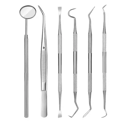 Zahnreinigungswerkzeug-Set aus Edelstahl, 6-teilig - 5