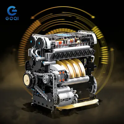Gaoqi 3053-YC614 Mechanical Engine Model Building Blocks for Children