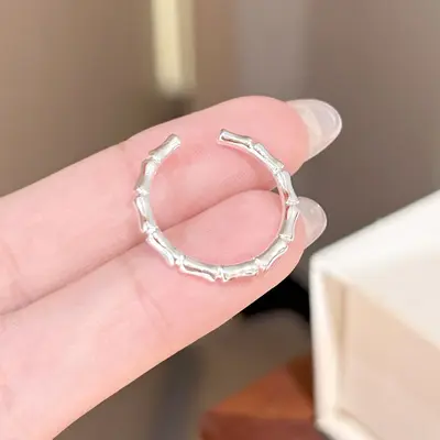 简约锆石素圈戒指女小众轻奢高级感食指戒不掉色开口指环新品 - 13