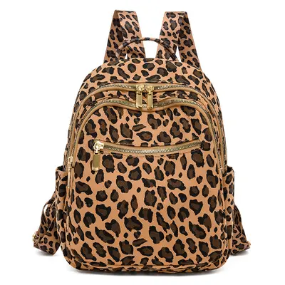 Leopard Print Student Backpack, Large Capacity Travel Daypack - 7
