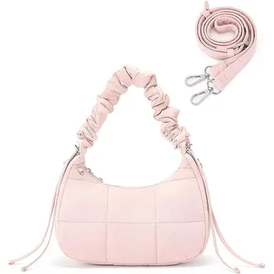 Drawstring Fluffy Shoulder Bag for Women, Adjustable Strap - 7