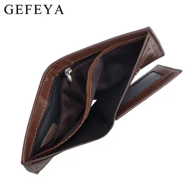 Men's Short Wallet with Multiple Card Slots, Zipper and Banknote Compartment - 4