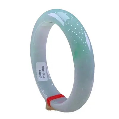 Burmese Grade A jadeite bracelet icy wax green - 5