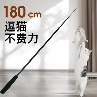 1.8cm Retractable Cat Teaser Wand with Feather Fish and Mouse Toys - 5