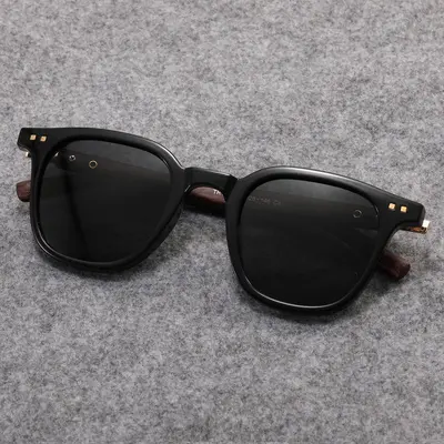 Ahşap Desenli Kollu Retro Güneş Gözlüğü, UV Korumalı, Unisex