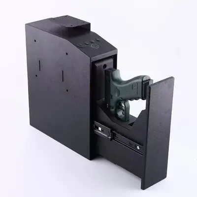 Fingerprint and Key-Code Wall-Mounted Gun Box 3-in-1