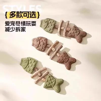Игрушка для кошек в виде рыбьей косточки с кошачьей мятой и мататаби, жевательная палочка, устойчивая к укусам, интерактивная дразнилка для самостоятельной игры, оптом от производителя - 4
