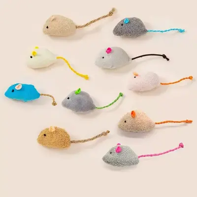 Cat Toy Wire Cage with Colorful Feather Mouse, Weighted Roly-Poly - 10