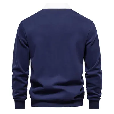 2024 neue Herbst-Poloshirt mit langen Ärmeln Trend europäische Größe Export Herren-Sweatshirt hochwertig Freizeit vielseitig Herren