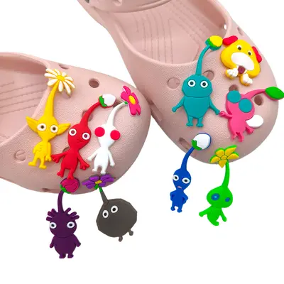 Cartoon Pikmin Crocs Shoe Charms PVC Soft Rubber Decorative Accessories