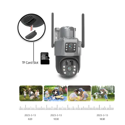 Gunball 4G güneş enerjili kamera, gece görüşlü çift lens