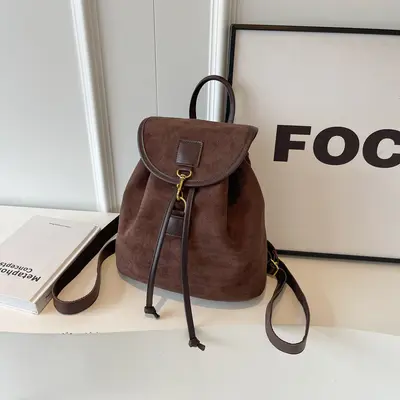 Retro Women's Bucket Backpack for Casual and Travel Use - 1