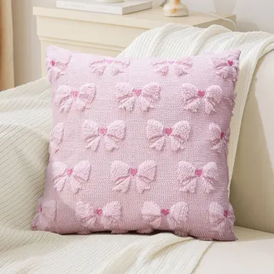 Cross-border Valentine's Day Plush Pillow Cover Heart Embroidery Jacquard Cushion Living Room Sofa Holiday Decoration Pillow Case - 9