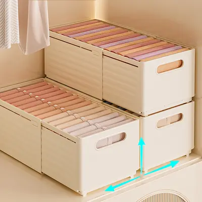 Plastic Wardrobe Storage Box for Clothing and Underwear