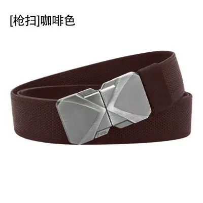 Douyin Same Style Men's Outdoor Automatic Buckle Woven Belt Breathable Elastic Adjustable Tactical Belt Casual Leather Belt