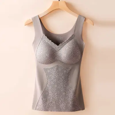 Ice Silk Women's Shaping Vest with Built-in Bra, Tummy Control - 9