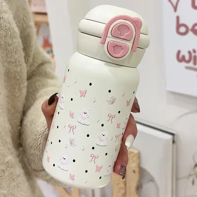 316 paslanmaz çelik sıçramalı termos bardak, çift içecekli, büyük kapasiteli pipetli barda - 7