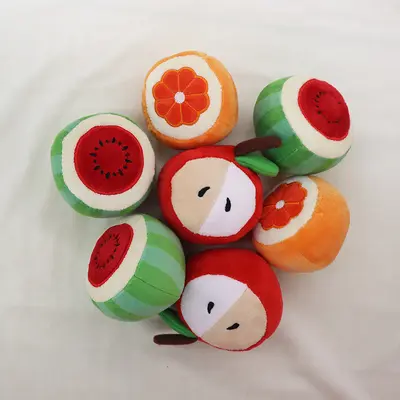 Plush Squeaky Fruit Series Pet Toy for Dogs and Cats, Chew-Resistant - 5