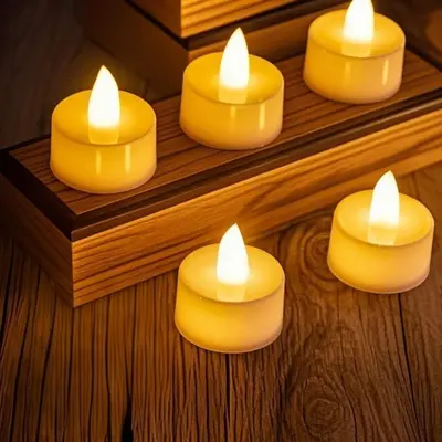 LED küçük çay mumu itiraf teklifi atmosfer dekorasyonu sahne malzemeleri yapay yuvarlak Sevgililer Günü dumansız dijital küçük mum