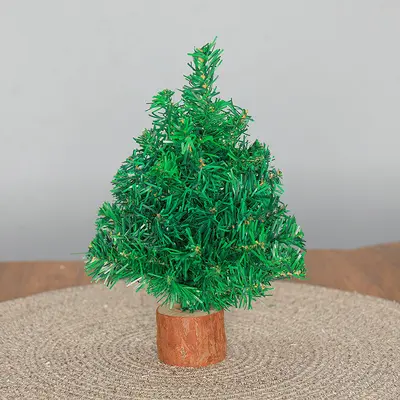 30cm Mini Christmas Tree Set, Tabletop Decoration, DIY Wooden Stump - 7