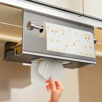 Kitchen wet wipe storage box, wall-mounted, paper towel holder