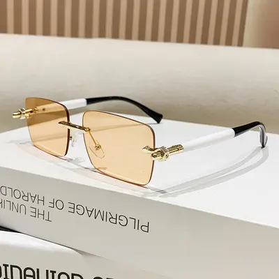 Frameless Sunglasses, Gradient Two-Tone Frame, Unisex - 10