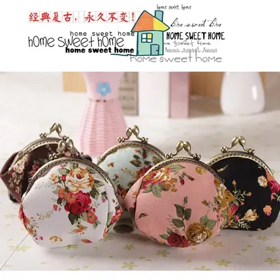 Handmade Canvas Coin Purse, Small Key and Card Wallet